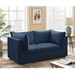 Bowery Hill Contemporary Deep Channel Tufted Soft Navy Velvet Modular Sofa