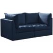 Bowery Hill Contemporary Deep Channel Tufted Soft Navy Velvet Modular Sofa