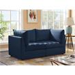 Bowery Hill Contemporary Deep Channel Tufted Soft Navy Velvet Modular Sofa