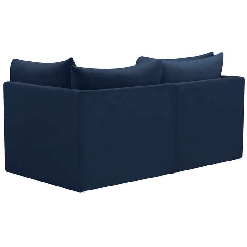 Bowery Hill Contemporary Deep Channel Tufted Soft Navy Velvet Modular Sofa