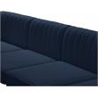 Bowery Hill Contemporary Deep Channel Tufted Soft Navy Velvet Modular Sofa