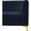 Bowery Hill Contemporary Deep Channel Tufted Soft Navy Velvet Modular Sofa