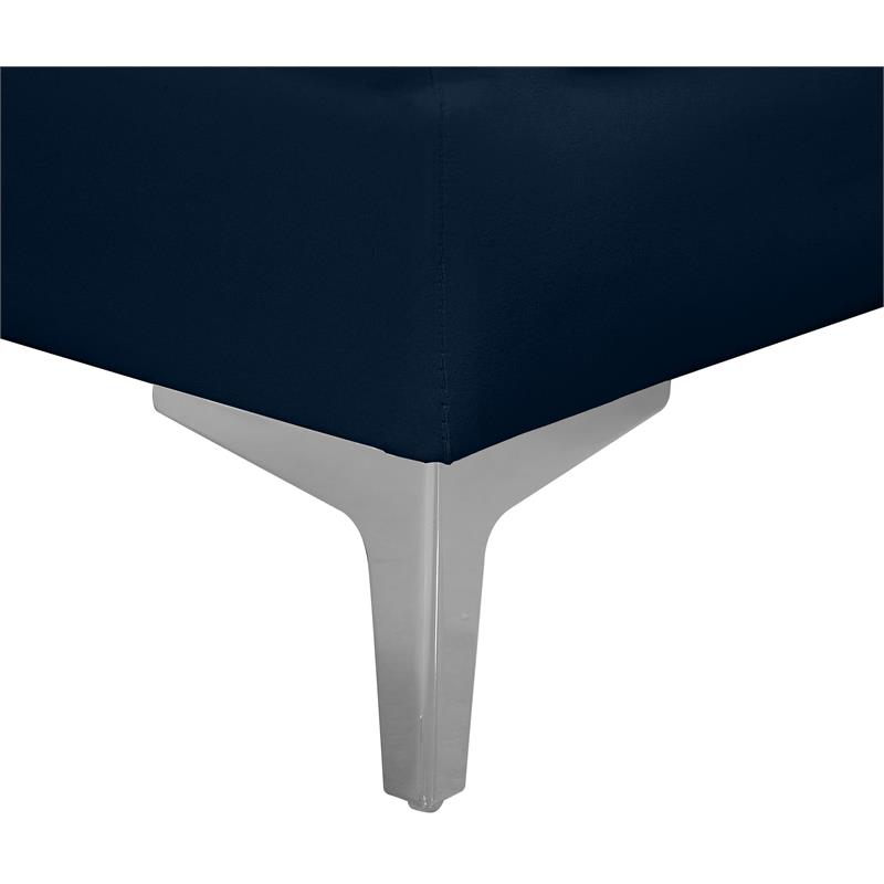 Bowery Hill Contemporary Deep Channel Tufted Soft Navy Velvet Modular Sofa