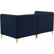 Bowery Hill Contemporary Deep Channel Tufted Soft Navy Velvet Modular Sofa