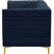 Bowery Hill Contemporary Deep Channel Tufted Soft Navy Velvet Modular Sofa