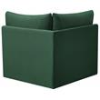 Bowery Hill Contemporary Deep Channel Tufted Soft Green Velvet Corner
