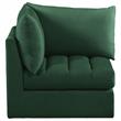 Bowery Hill Contemporary Deep Channel Tufted Soft Green Velvet Corner