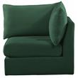 Bowery Hill Contemporary Deep Channel Tufted Soft Green Velvet Corner