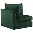 Bowery Hill Contemporary Deep Channel Tufted Soft Green Velvet Corner