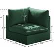 Bowery Hill Contemporary Deep Channel Tufted Soft Green Velvet Corner