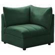 Bowery Hill Contemporary Deep Channel Tufted Soft Green Velvet Corner