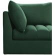 Bowery Hill Contemporary Deep Channel Tufted Soft Green Velvet Modular Sofa