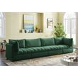 Bowery Hill Contemporary Deep Channel Tufted Soft Green Velvet Modular Sofa