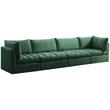 Bowery Hill Contemporary Deep Channel Tufted Soft Green Velvet Modular Sofa