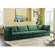 Bowery Hill Contemporary Deep Channel Tufted Soft Green Velvet Modular Sofa