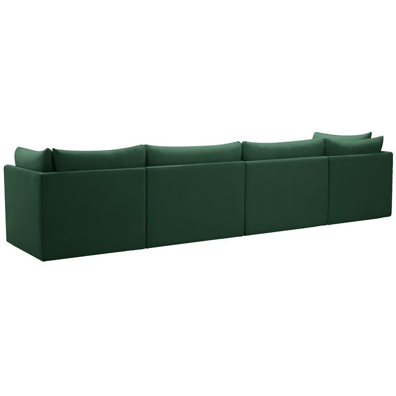 Bowery Hill Contemporary Deep Channel Tufted Soft Green Velvet Modular Sofa