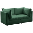 Bowery Hill Contemporary Deep Channel Tufted Soft Green Velvet Modular Sofa