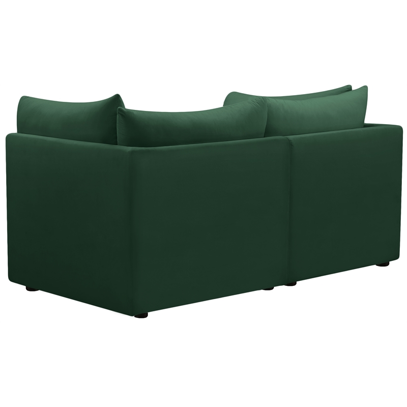 Bowery Hill Contemporary Deep Channel Tufted Soft Green Velvet Modular Sofa