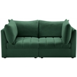 Bowery Hill Contemporary Deep Channel Tufted Soft Green Velvet Modular Sofa