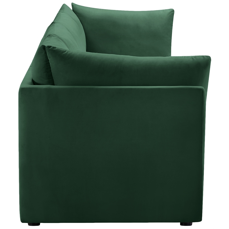 Bowery Hill Contemporary Deep Channel Tufted Soft Green Velvet Modular Sofa