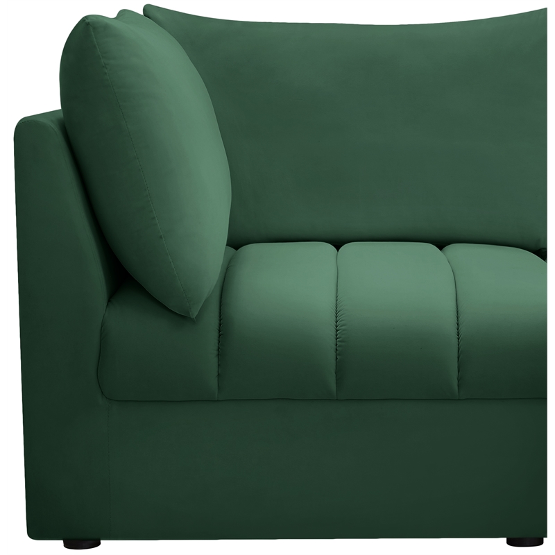 Bowery Hill Contemporary Deep Channel Tufted Soft Green Velvet Modular Sofa