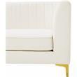 Bowery Hill Contemporary Deep Channel Tufted Soft Cream Velvet Modular Sofa