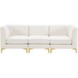 Bowery Hill Contemporary Deep Channel Tufted Soft Cream Velvet Modular Sofa