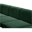 Bowery Hill Contemporary Deep Channel Tufted Soft Green Velvet Corner Chair