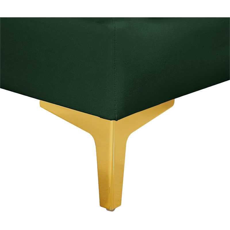 Bowery Hill Contemporary Deep Channel Tufted Soft Green Velvet Corner Chair