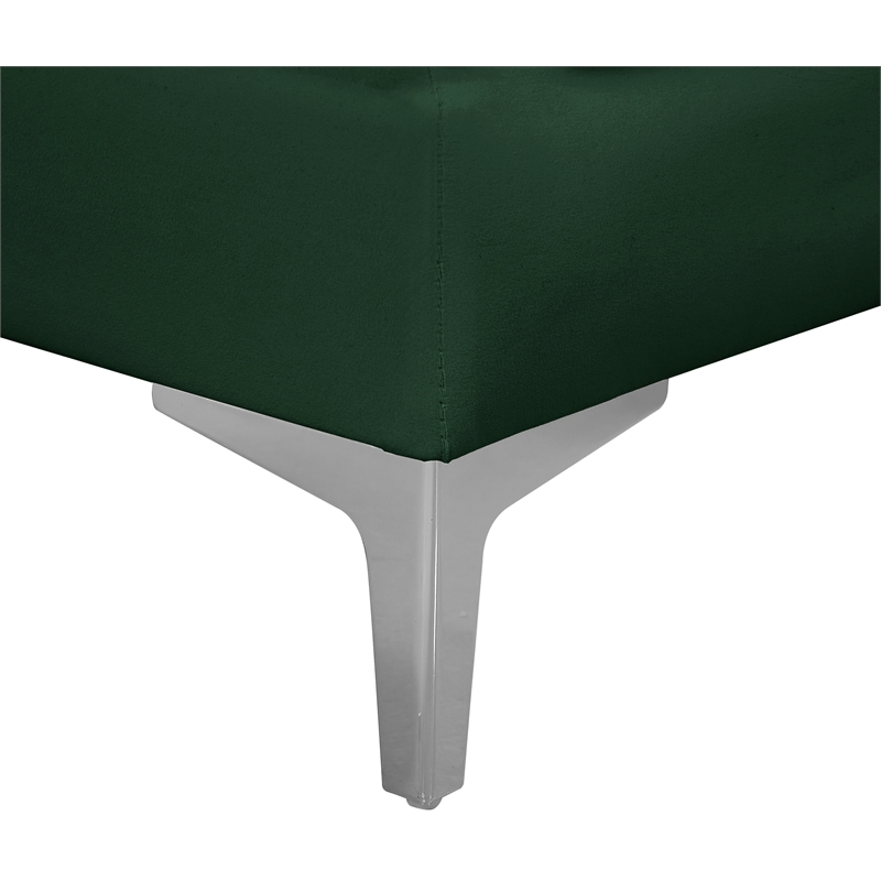 Bowery Hill Contemporary Deep Channel Tufted Soft Green Velvet Corner Chair