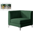Bowery Hill Contemporary Deep Channel Tufted Soft Green Velvet Corner Chair