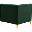 Bowery Hill Contemporary Deep Channel Tufted Soft Green Velvet Corner Chair