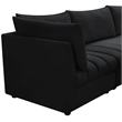 Bowery Hill Contemporary Deep Channel Tufted Soft Black Velvet Modular Sofa