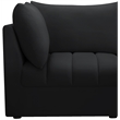 Bowery Hill Contemporary Deep Channel Tufted Soft Black Velvet Modular Sofa