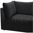 Bowery Hill Contemporary Deep Channel Tufted Soft Black Velvet Modular Sofa