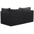 Bowery Hill Contemporary Deep Channel Tufted Soft Black Velvet Modular Sofa