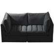 Bowery Hill Contemporary Deep Channel Tufted Soft Black Velvet Modular Sofa