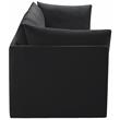 Bowery Hill Contemporary Deep Channel Tufted Soft Black Velvet Modular Sofa