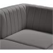 Bowery Hill Contemporary Deep Channel Tufted Soft Grey Velvet Armless Chair