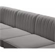 Bowery Hill Contemporary Deep Channel Tufted Soft Grey Velvet Modular Sofa