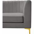 Bowery Hill Contemporary Deep Channel Tufted Soft Grey Velvet Modular Sofa