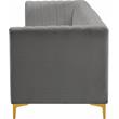 Bowery Hill Contemporary Deep Channel Tufted Soft Grey Velvet Modular Sofa