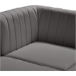 Bowery Hill Contemporary Deep Channel Tufted Soft Grey Velvet Modular Sofa