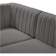 Bowery Hill Contemporary Deep Channel Tufted Soft Grey Velvet Modular Sofa
