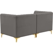 Bowery Hill Contemporary Deep Channel Tufted Soft Grey Velvet Modular Sofa
