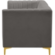 Bowery Hill Contemporary Deep Channel Tufted Soft Grey Velvet Modular Sofa