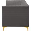 Bowery Hill Contemporary Deep Channel Tufted Soft Grey Velvet Modular Sofa