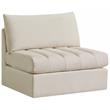 Bowery Hill Contemporary Deep Channel Tufted Soft Cream Velvet Armless