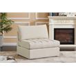 Bowery Hill Contemporary Deep Channel Tufted Soft Cream Velvet Armless