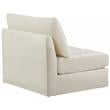 Bowery Hill Contemporary Deep Channel Tufted Soft Cream Velvet Armless